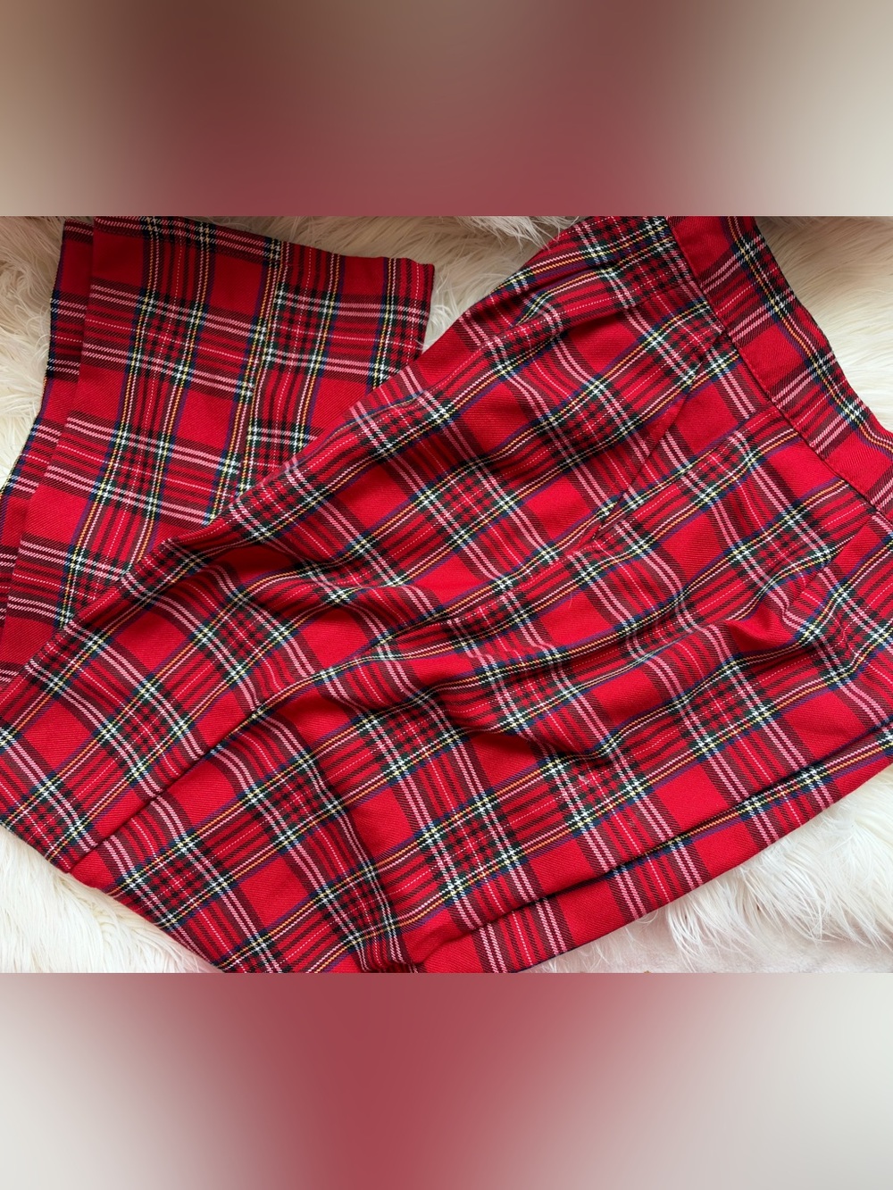 Urban Renewal Red Tartan Straight Leg Pants